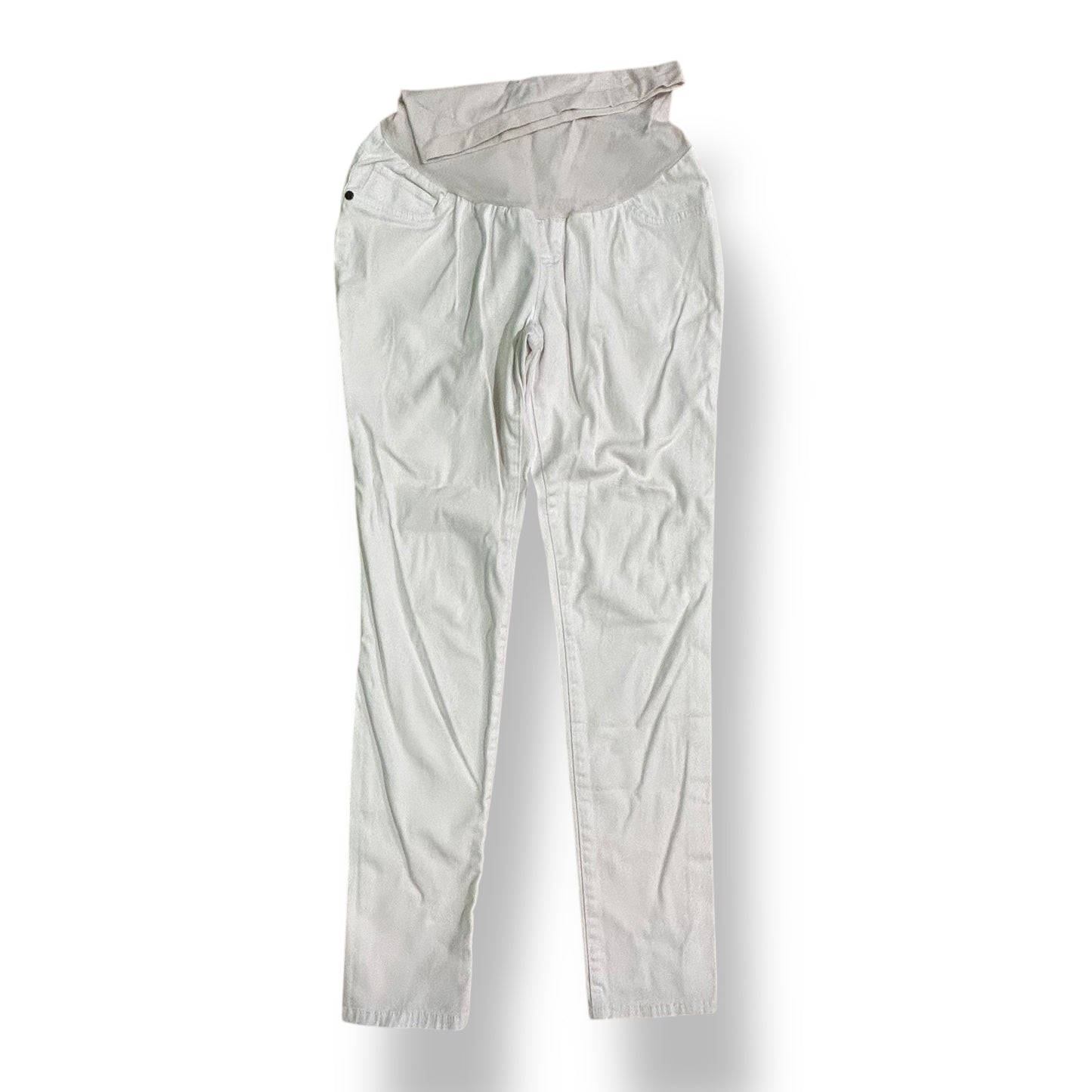 Motherhood Size M White Full Panel Skinny Fit Maternity Jeans