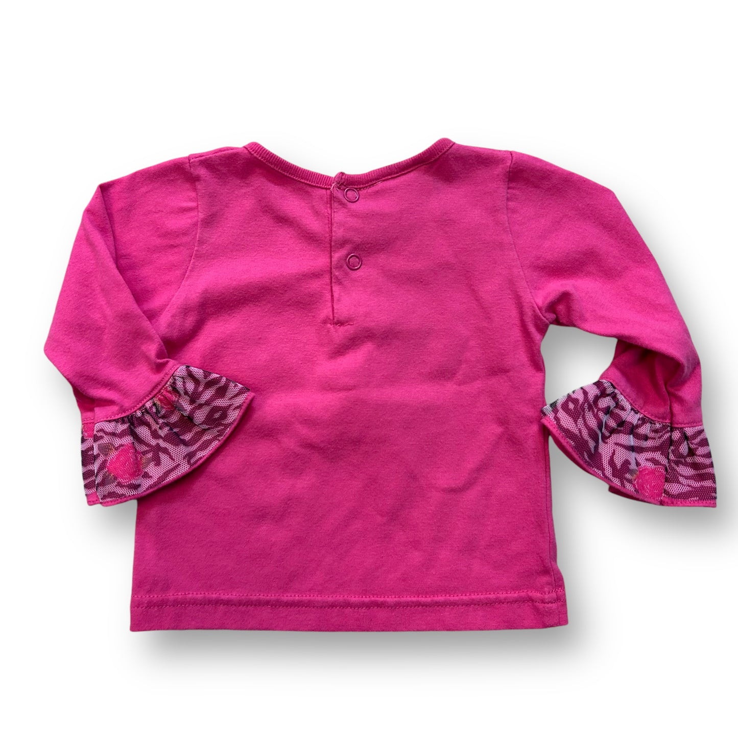 Girls Size 12 Months Pink Top Wild at Heart Ruffled Long Sleeve Shirt