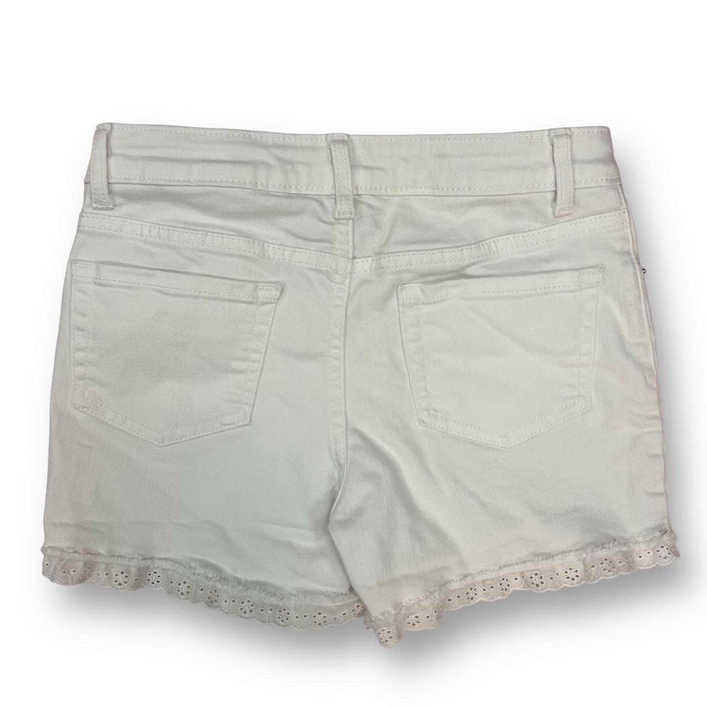 Youth Girls Size 10/12 White Denim Lace Trimmed Jean Shorts