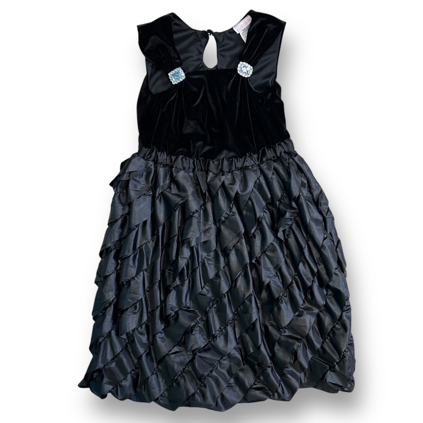 Boutique Cach Cach Girls Size 10 Youth Dress with Velvet Top and Ruffled Bottom