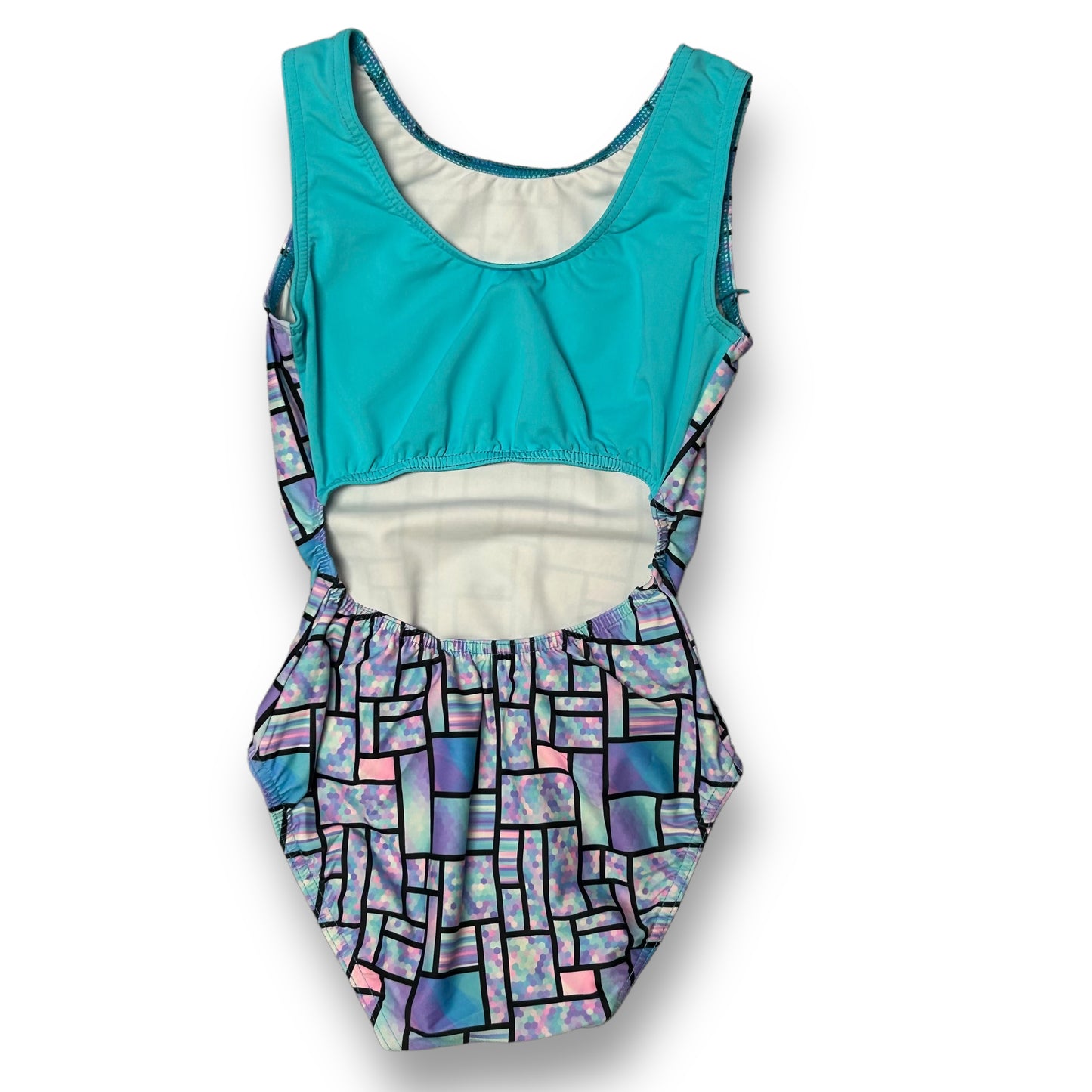 Youth Girls 14 Dance Leotard Size LC Open-Back Sleeveless Bodysuit