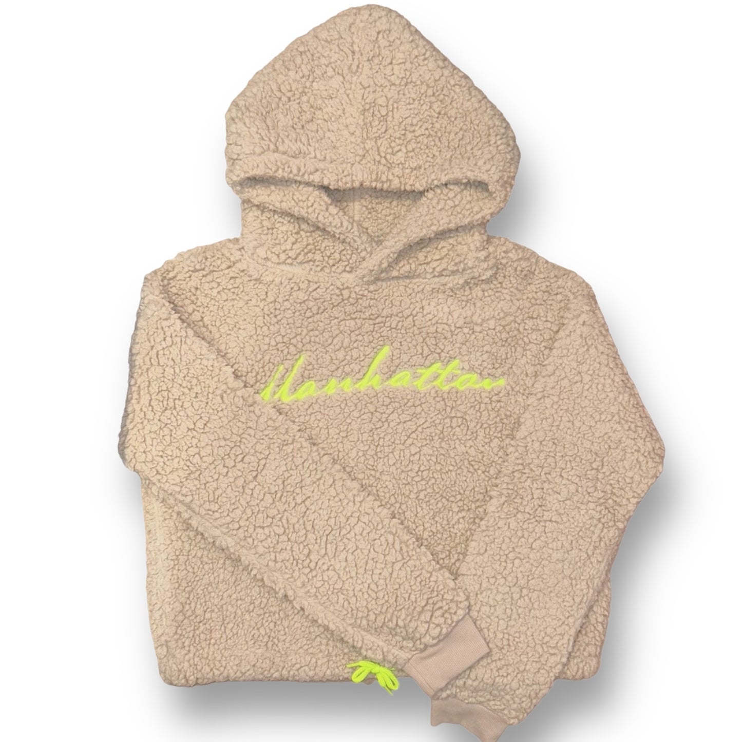 Youth Girls H&M Size 16/18 Beige Sherpa Cropped Hoodie