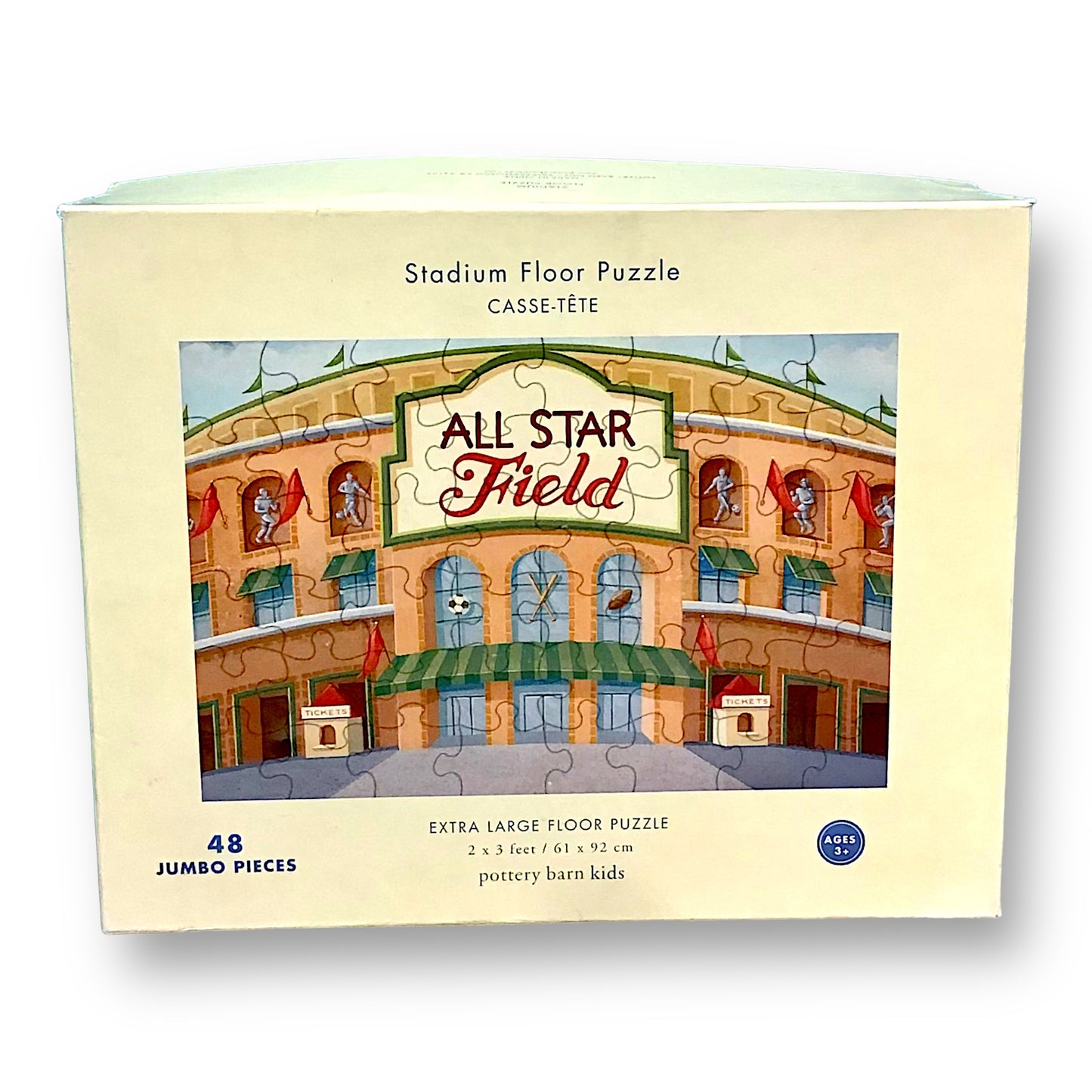 Pottery Barn Kids 48 Piece Puzzle All-Star Baseball Stadium Jumbo Floor Puzzle