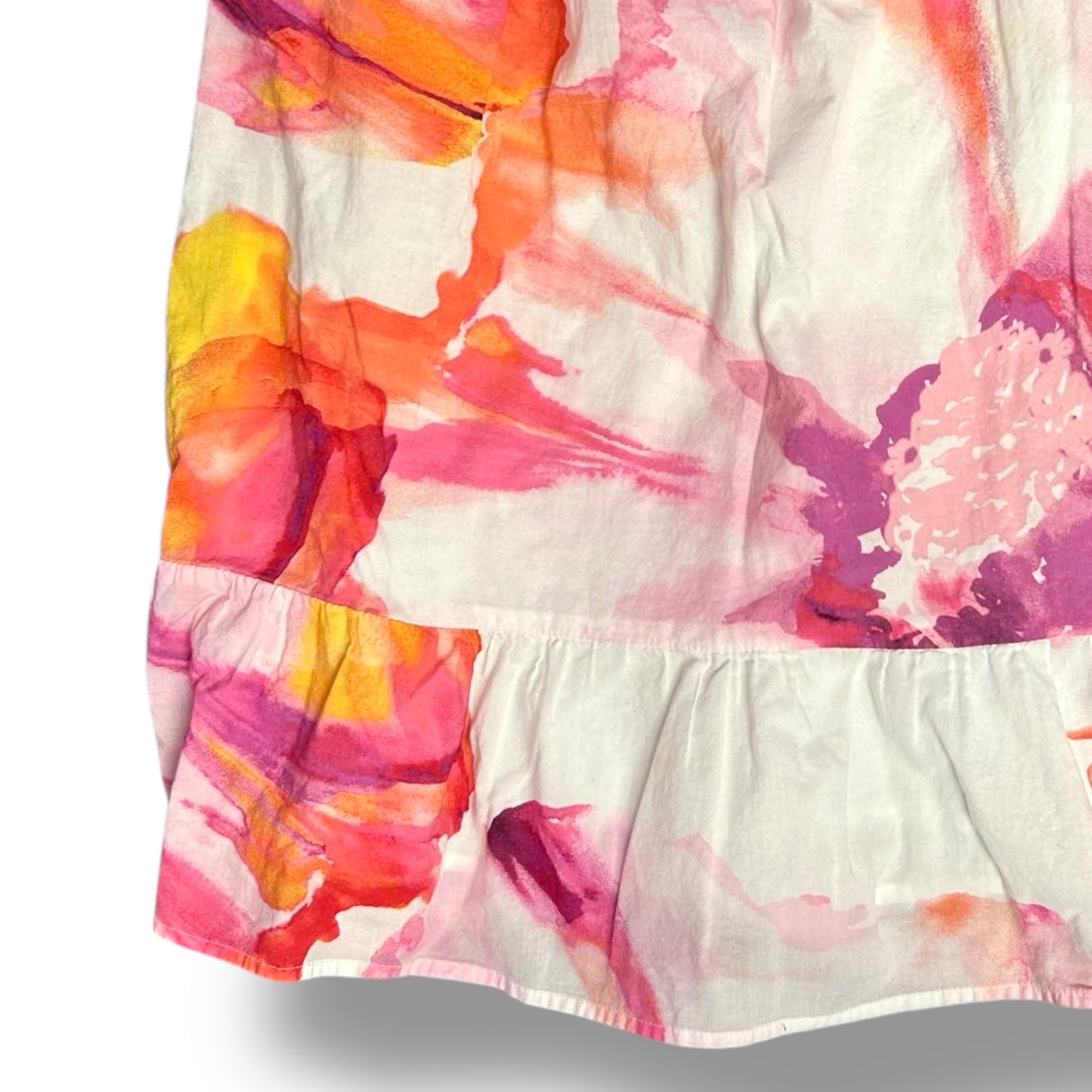 Girls Gap Sundress Size 3T Pink & White Cotton Watercolor Tie Dye Maxi Dress