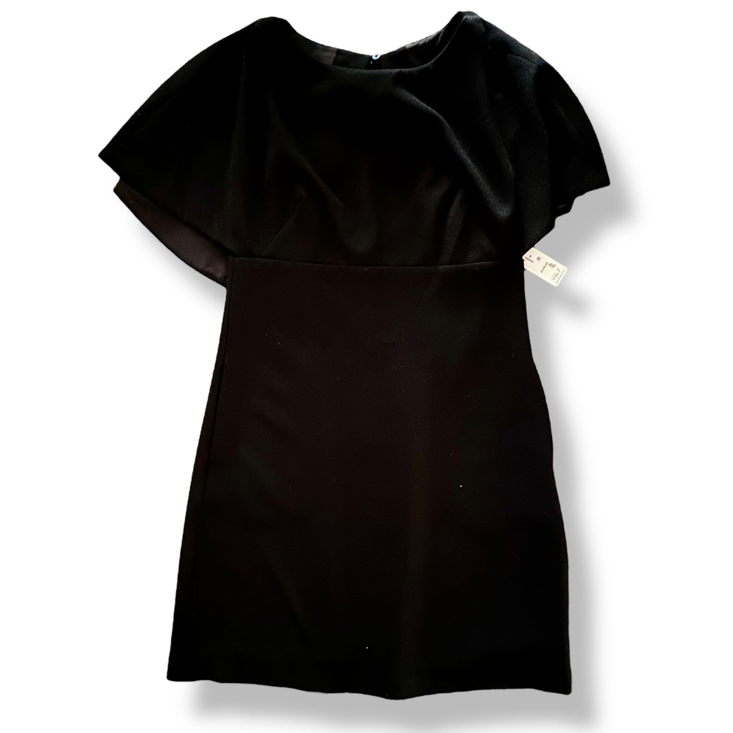 NEW! Eliza J Women's Small Black Cape Dress Size 6 Zippered Back with Bow