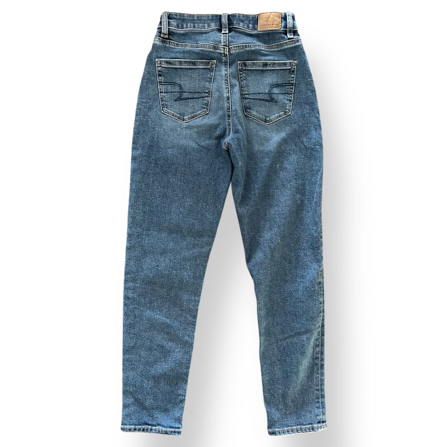 Women's American Eagle Mom Jeans Size 0 Regular High-Rise Stretch Denim