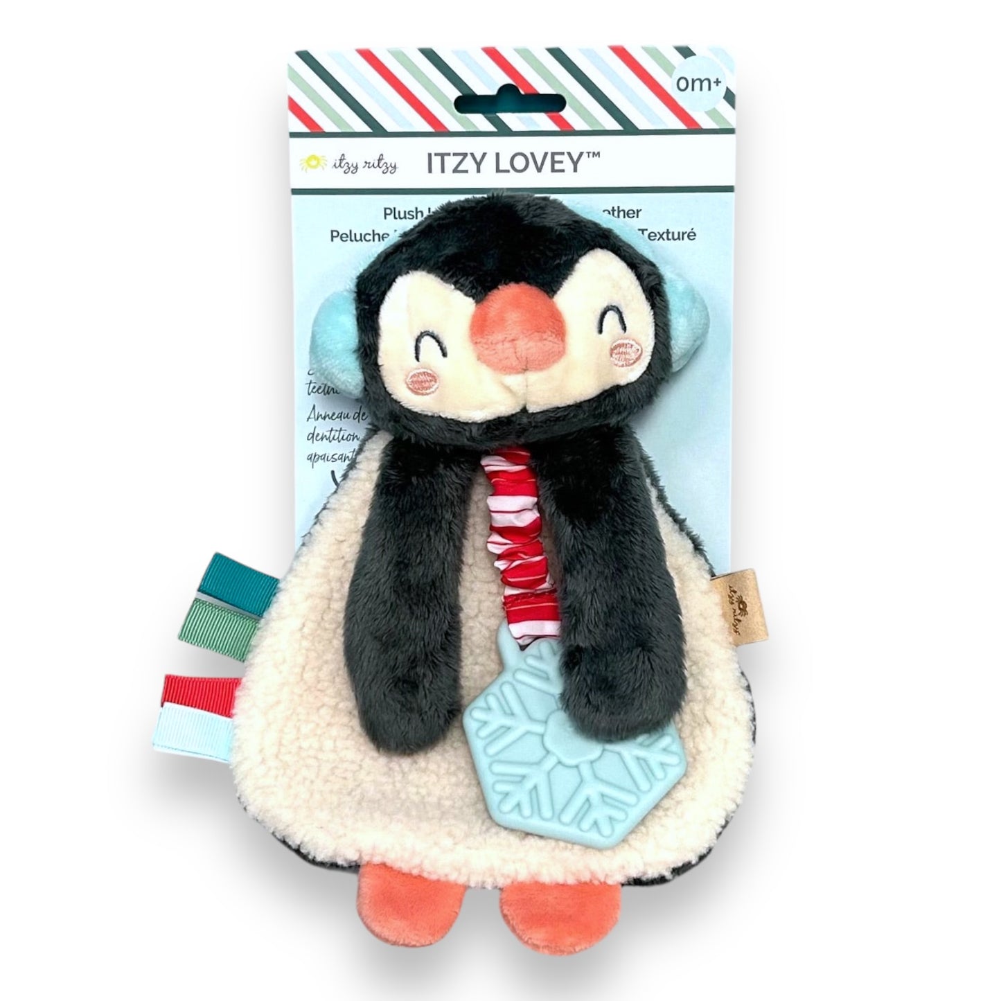 NEW! Itzy Ritzy Penguin Holiday Lovey Plush & Silicone Teething Toy 0m+