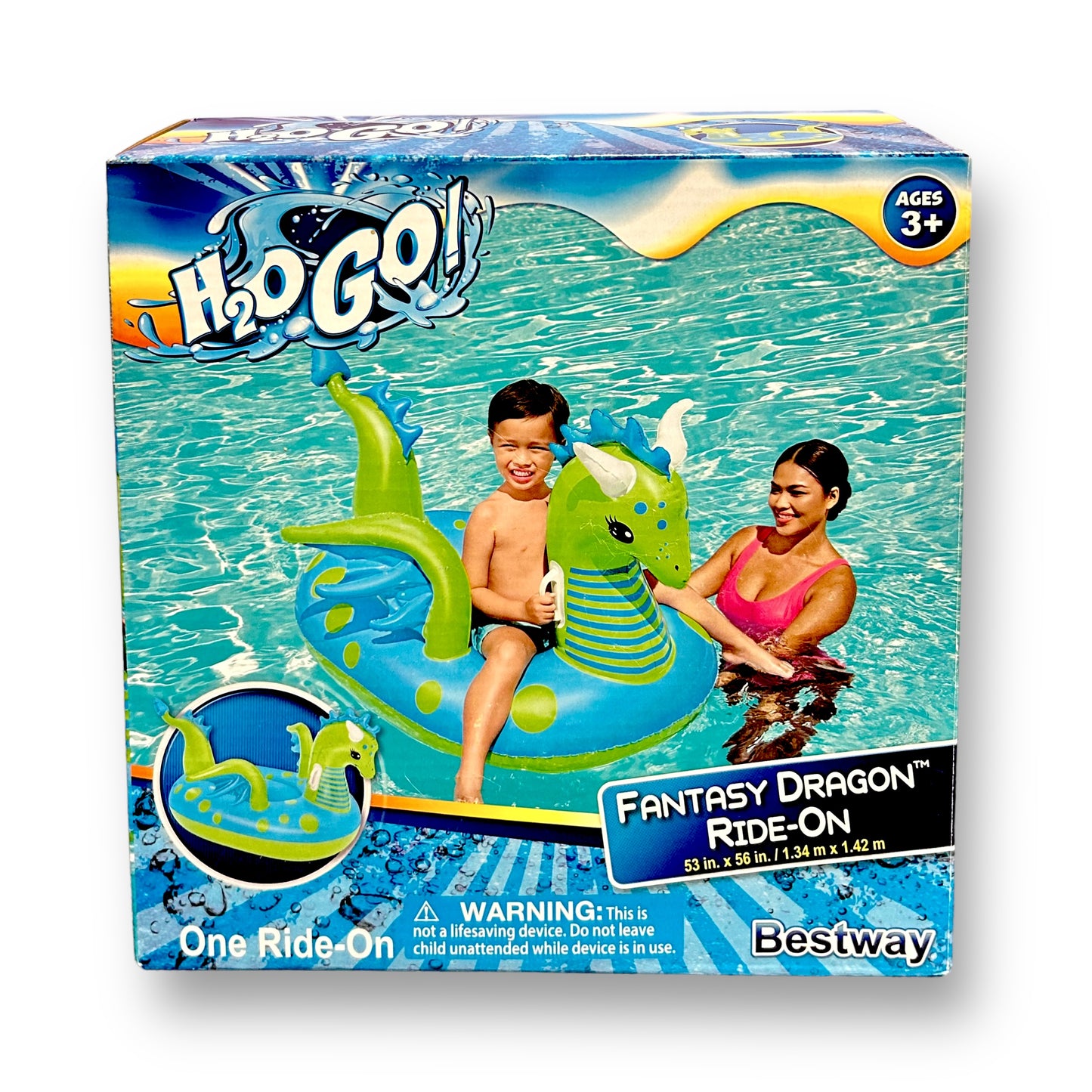 NEW! Jumbo Fantasy Dragon Kids Ride-On Pool Float, 53" x 56"