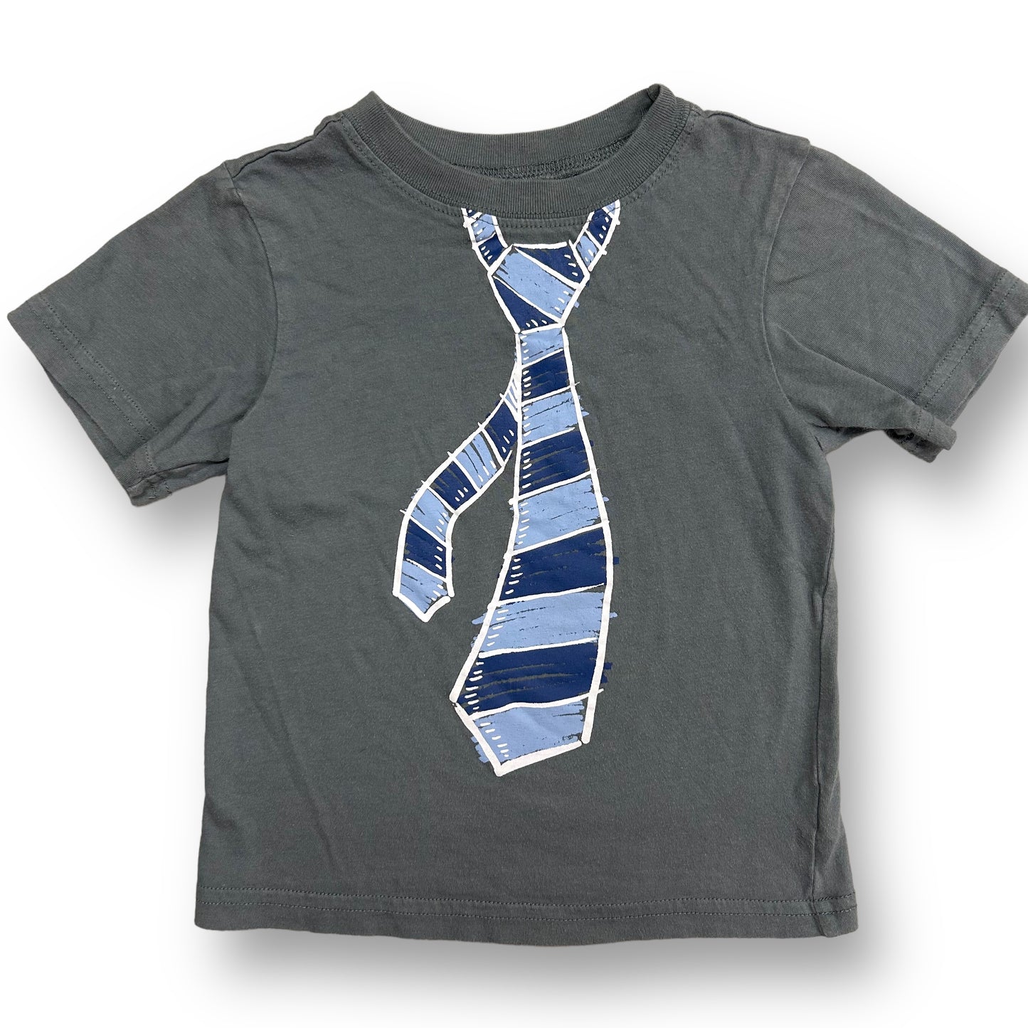 Children's Place Boys Size 2T Shirt Graphic Print Necktie Gray Tee