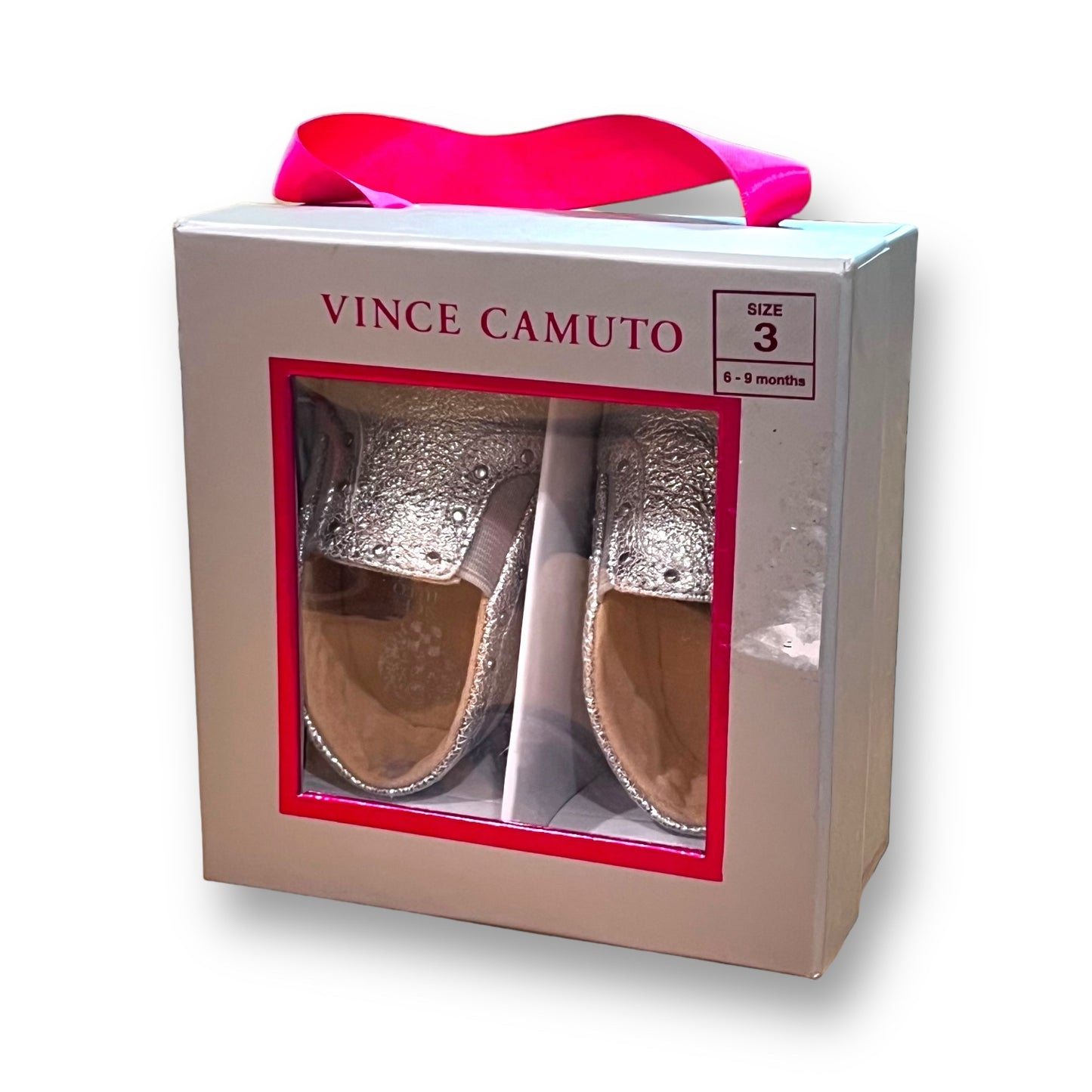 Baby Girl 6-9 Months Casual Shoes Vince Camuto (3) Shimmery Silver Slip On Flats