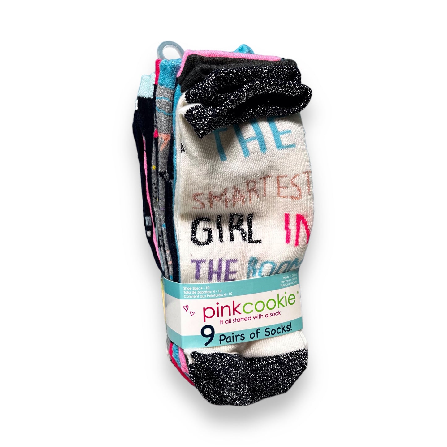 NEW! Girls No Show Socks Size 4-10 Kids Multi-Pack, 9-Pairs