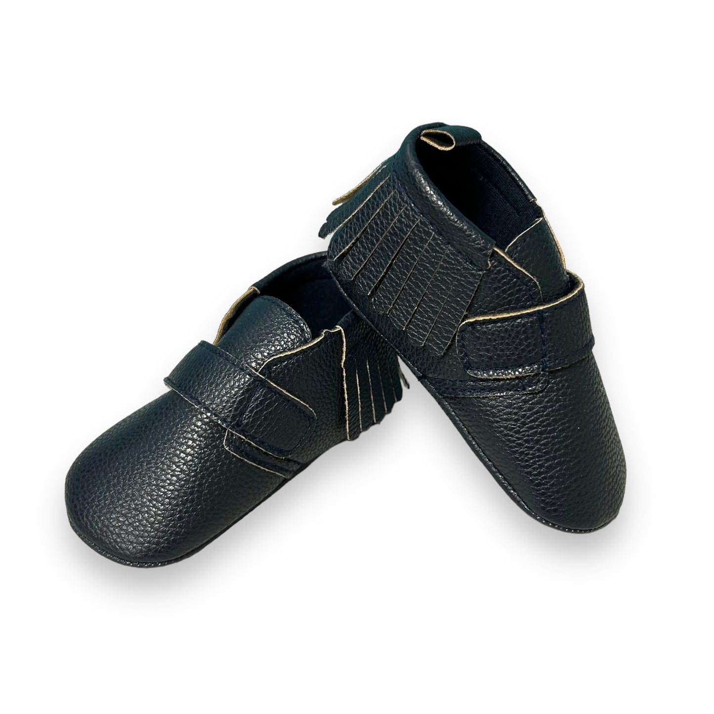 Baby Boy Navy Blue Soft Sole Shoes Size 0-3 Months Faux Leather Bootie
