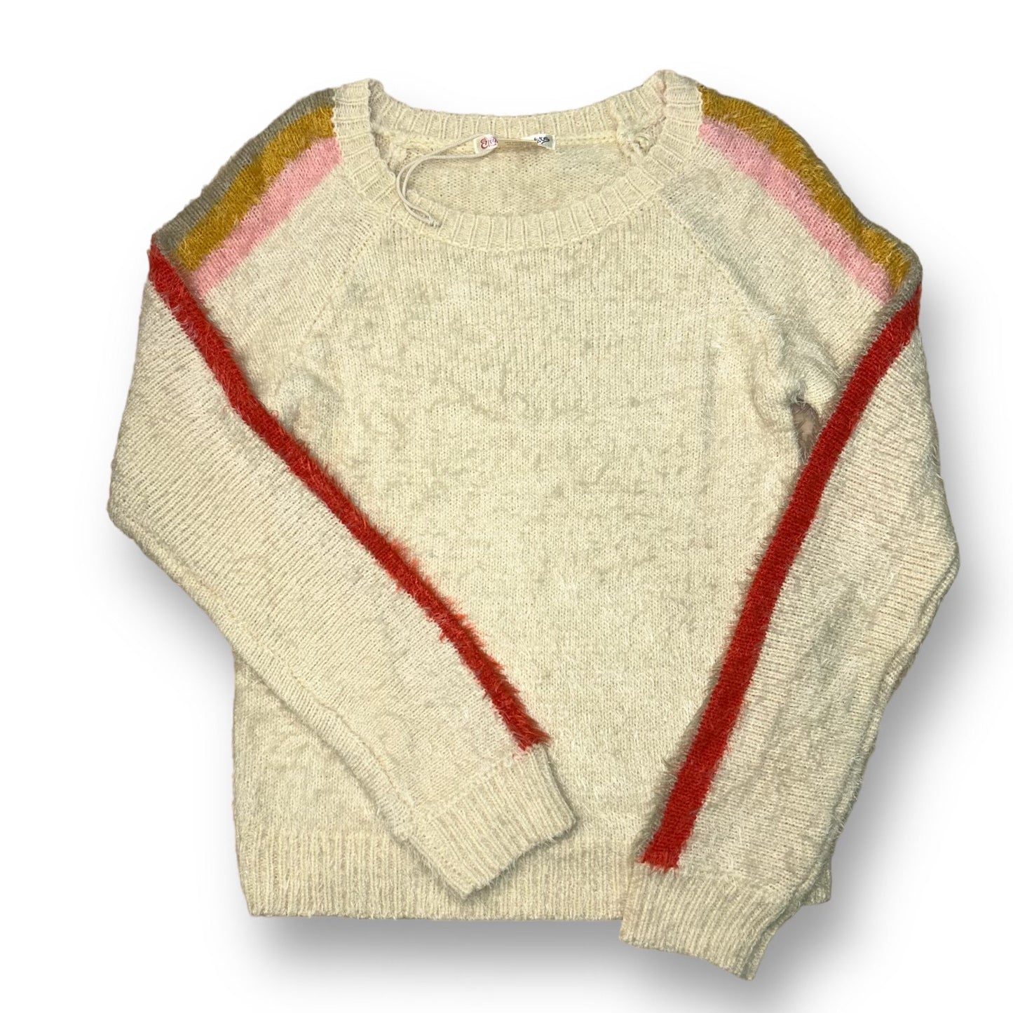 Ragdoll & Lockets Youth Girls Size 14/16 Comfy Faux Fur Ivory Sweater