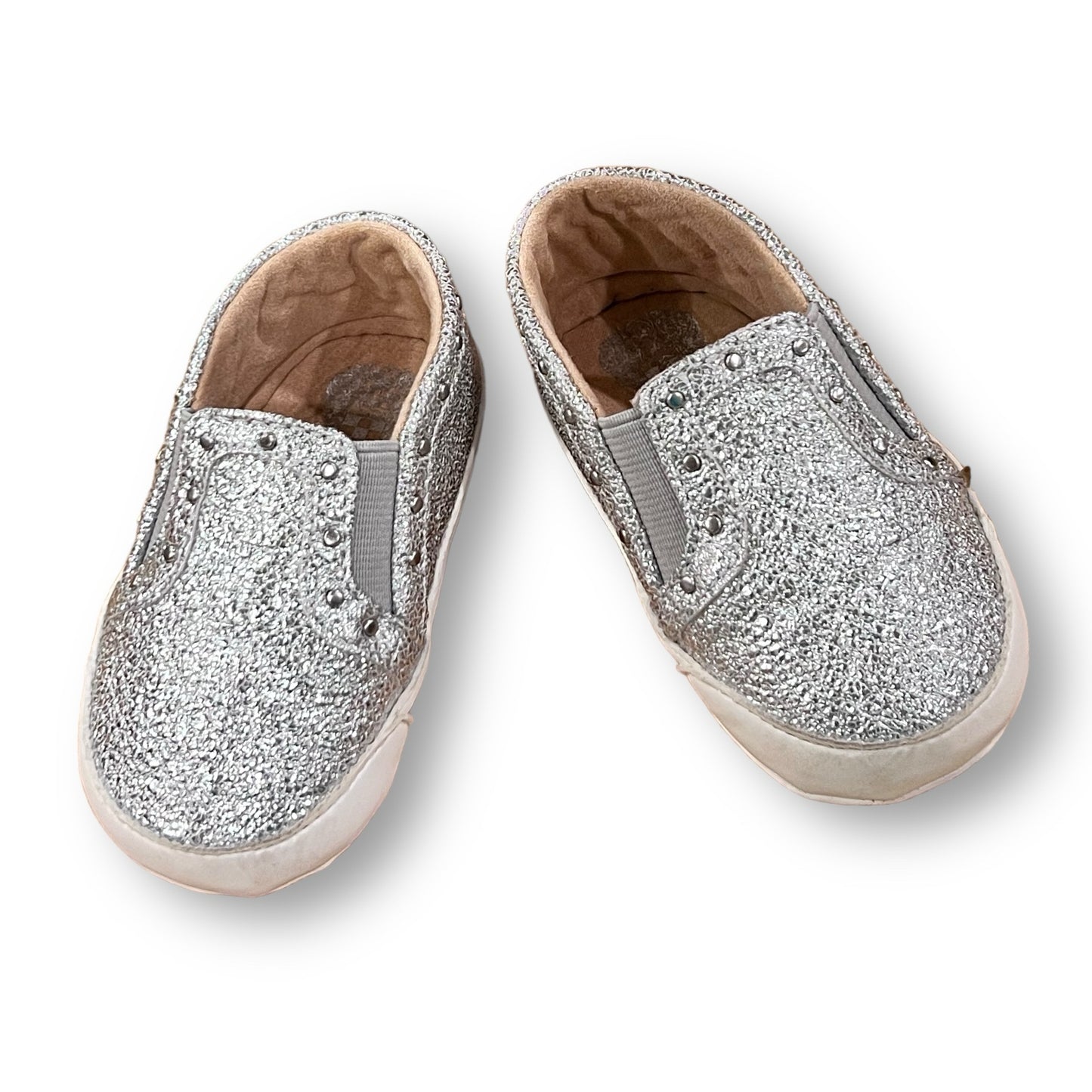 Baby Girl 6-9 Months Casual Shoes Vince Camuto (3) Shimmery Silver Slip On Flats