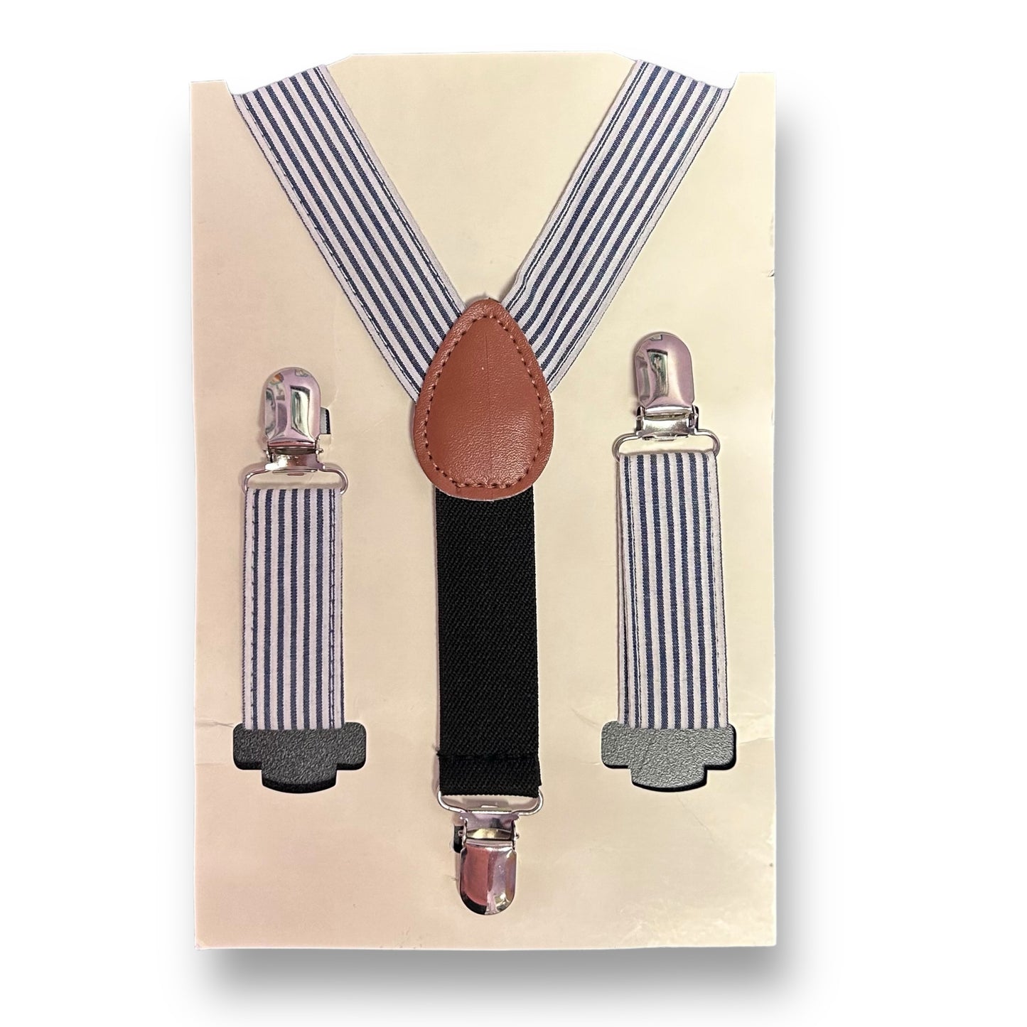 NEW! Cat & Jack Toddler Boy Suspenders Adjustable Blue Pin Stripe, Clip On