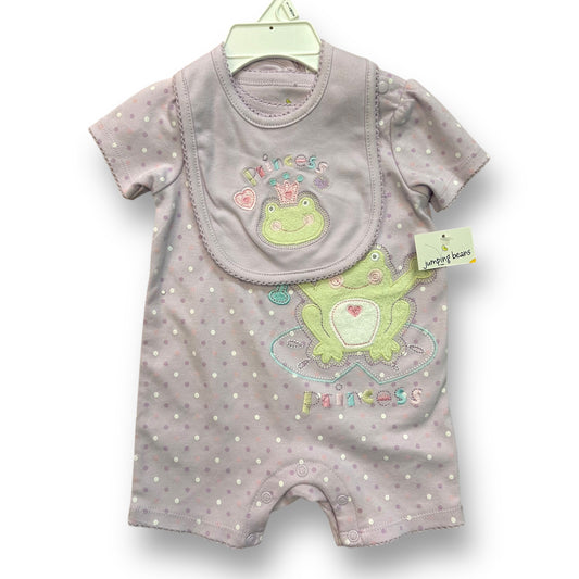 NEW! Girls Jumping Beans Size 0-3 Months Purple Froggy Princess Outfit