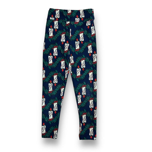 Lularoe Kids Size S/M Girls Age 3-4 Years Navy Print Leggings