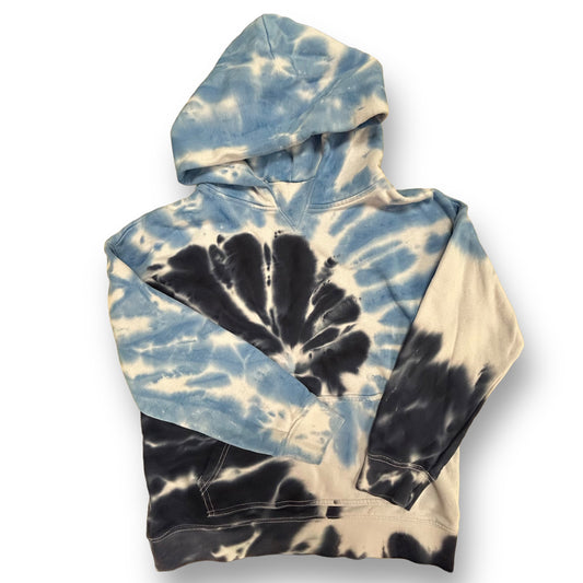 Gap Size 10 Youth Boy Sweatshirt Blue & White Tie Dye Hoodie with Pocket