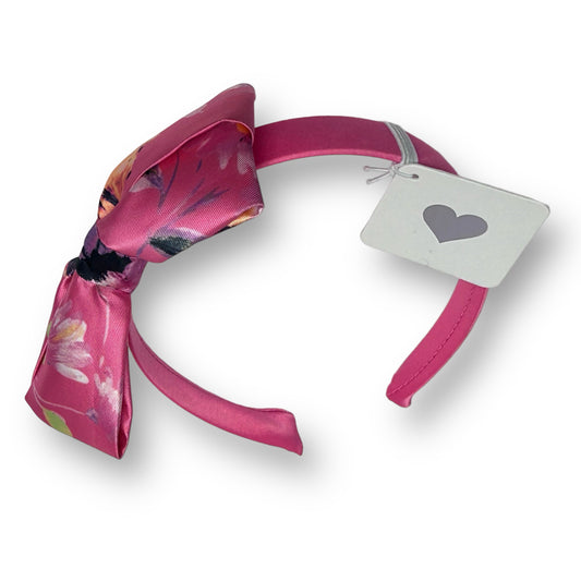 NEW! Girls Children's Place Silky Pink Headband with Floral Print Bow