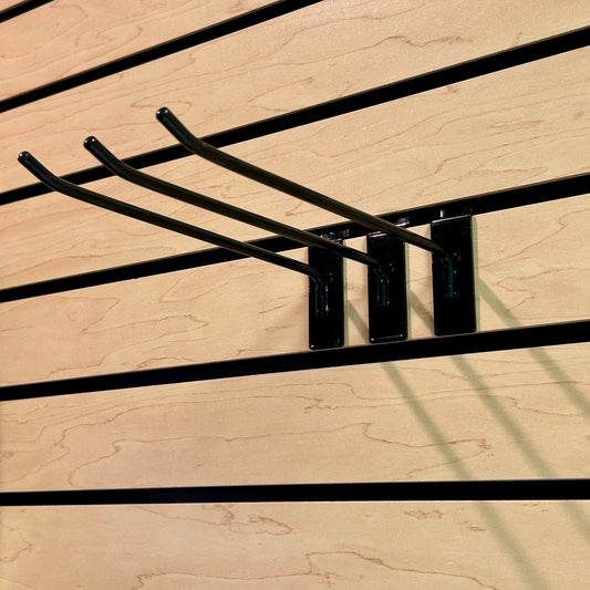 100-Pack Box Black Slatwall Hooks 10in and 12in Retail Display Metal Hangers
