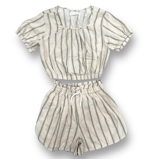 Zara Girls Size 10/12 Youth Outfit Elastic Waist Boho Shorts & Top 2-Pc Set