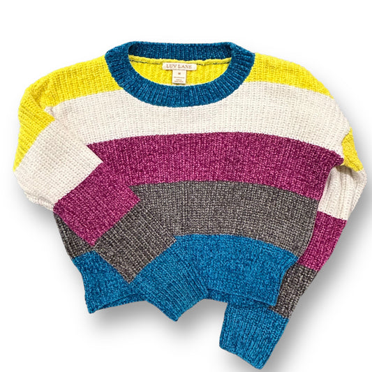 Youth Girls Size 14/16 Striped Chenille Soft Cropped Sweater