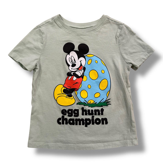 Old Navy Boys Size 4T Easter Shirt Mickey Mouse Egg Hunt Champion