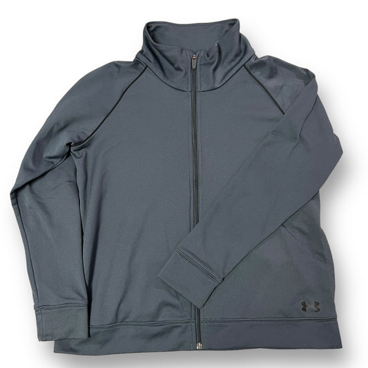 Boys Under Armour Size 14/16 YXL Dark Gray Zippered Warm Up Jacket