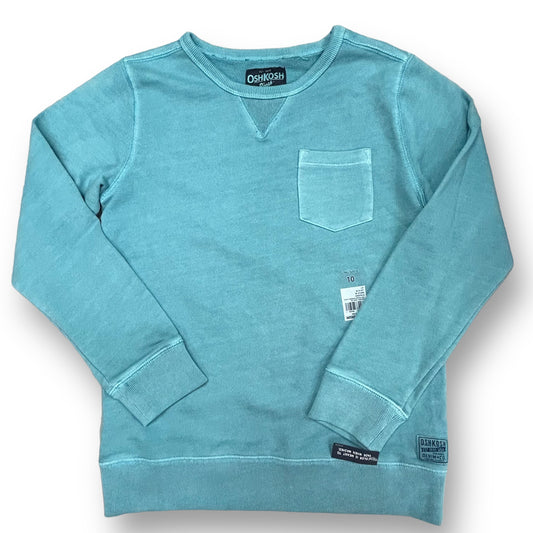 NEW! OshKosh Youth Boys Size 10 Teal Blue Pullover Sweatshirt with Pocket