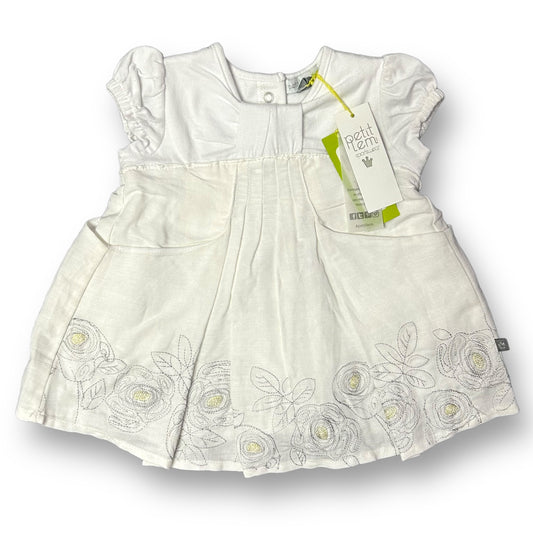 NEW! Petit Lem Baby Girl 3 Months Ivory Embroidered Boutique Christening Dress