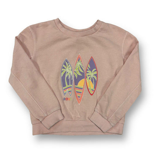 Roxy Girls Size 7 Peach Surfboard Beach Pullover Sweatshirt with Ribbed Cuffs