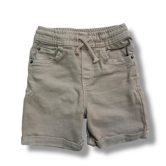 Cat & Jack Boys Size 2T Stretch Beige Denim Shorts with Elastic Waist