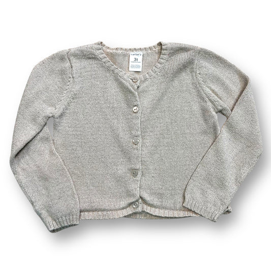Carter's Girls Size 3T Sweater Shimmery Gold Dressy Cardigan