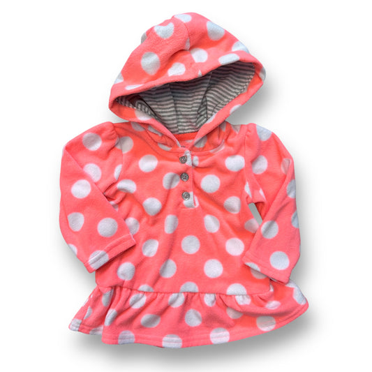 Carter's Girls Size 12 Months Sweatshirt Pink Polka Dot Fleece Pullover Hoodie