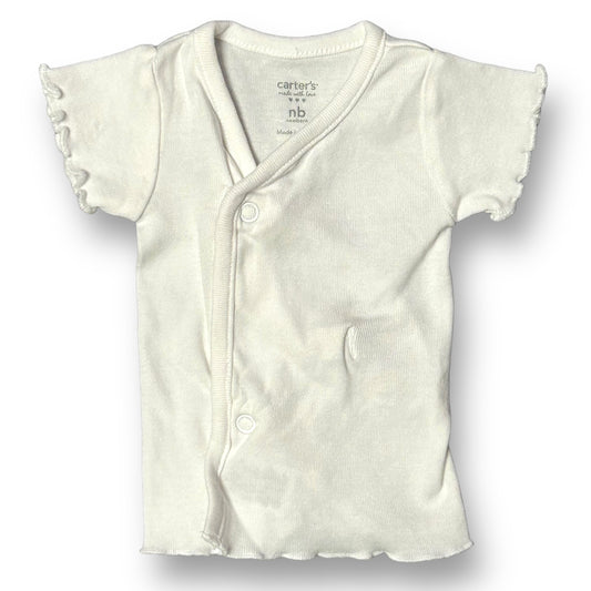 Carter's Newborn Undershirt White Side Button Short Sleeve Top
