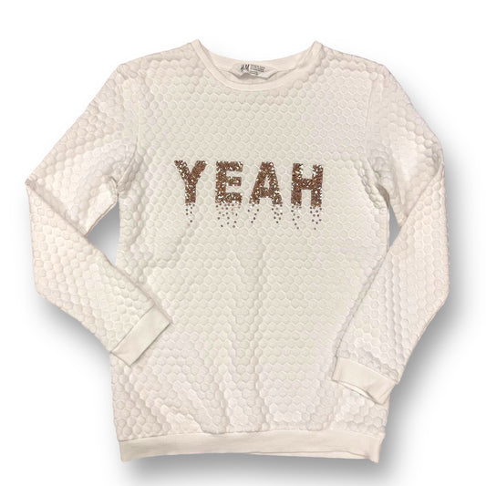 H&M Youth Girl Size 8/10 'Yeah' Lightweight Quilted Pullover