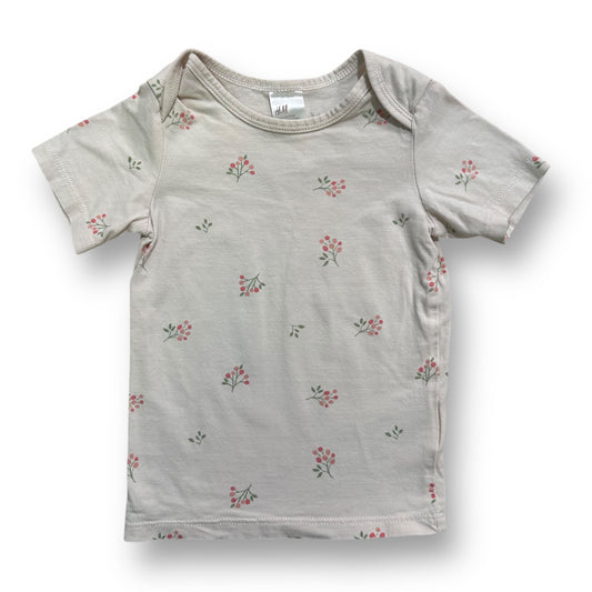 H&M Baby Girl Size 9 Months Floral Print Short Sleeve Top