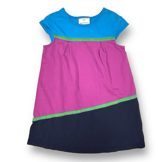 Hanna Andersson 110 Girls Size 5 Blue and Purple Short Sleeve Cotton Dress