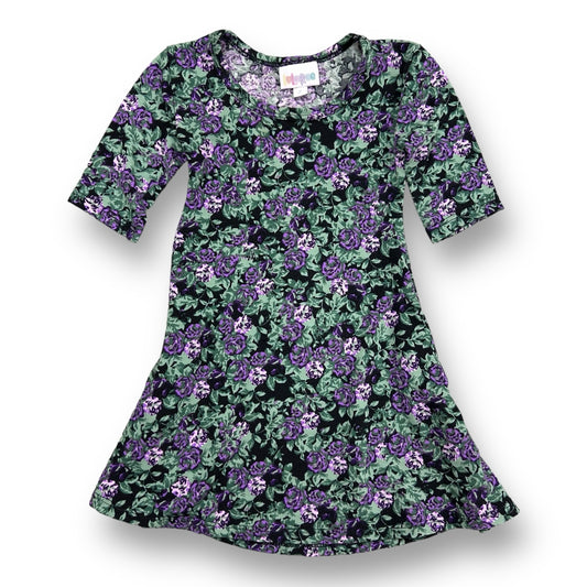 Lularoe Kids Size 2 Girls Floral Print 3/4 Sleeve Twirl Dress