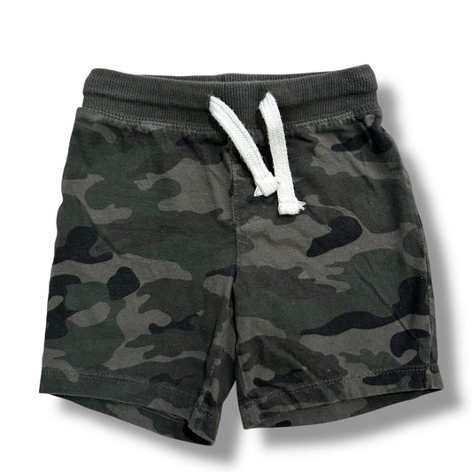 Boys Old Navy Size 3T Green Camo Pull-On Shorts with Drawstring
