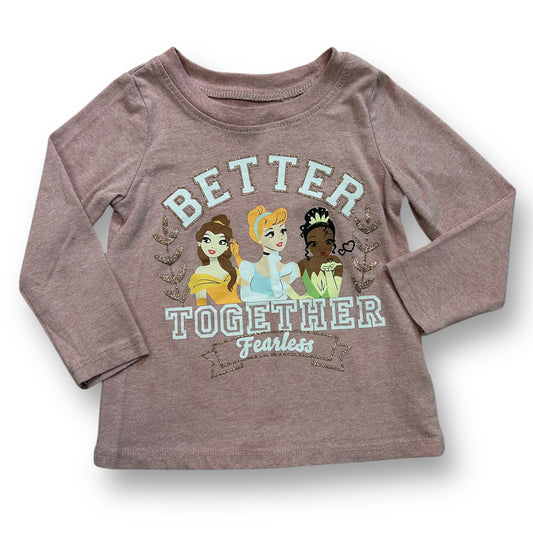 Disney Princess Shirt Girls Size 2T Better Together Pink Long Sleeve Tee