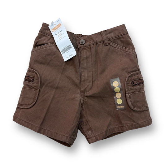 NEW! Gymboree Boys Size 18-24 Months Elastic Waist Brown Cotton Shorts