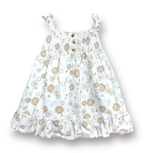 Toddler Girls Size 3T White Sleeveless Smocked Dress with Ruffles