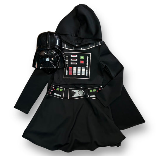 Star Wars Darth Vader Costume Kids Size L 8-10 Years with Cape, Hood, and Mask