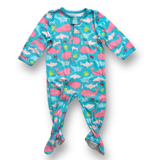 Carter's Girls Size 12 Months Lightweight Dolphins and Whales Footie Pajamas