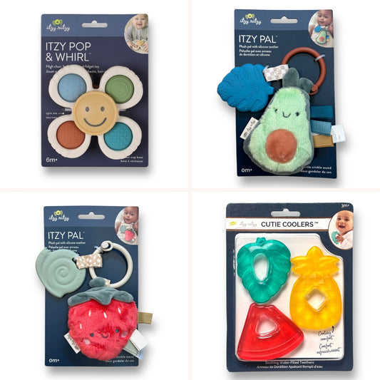 NEW! Itzy Ritzy Collection of 4 Baby Teethers and Sensory Toys