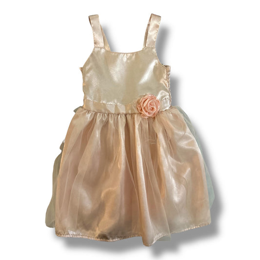 Girls Carter's Size 4 Pink Blush Silky Dress with Tulle Bottom