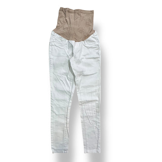 Jessica Simpson Size Small White Maternity Jeans Full Panel Skinny Fit