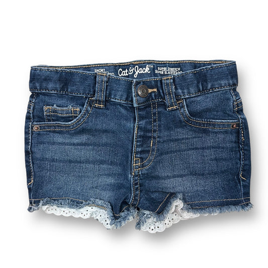 Cat & Jack Girls Size 4T Jean Shorts Adjustable Waist Super Stretch