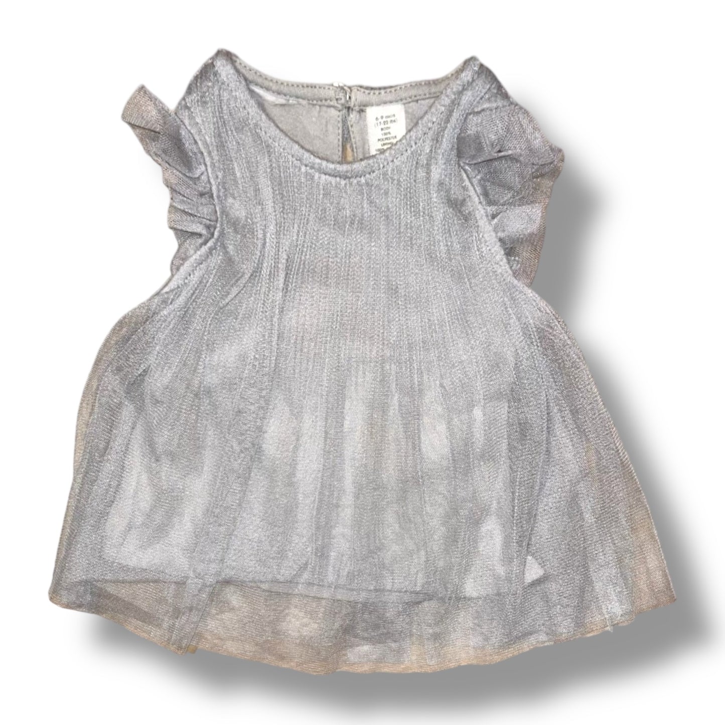 Baby Girl Size 6-9 Months Collection of 4 Pink, Silver, and Blue Dresses